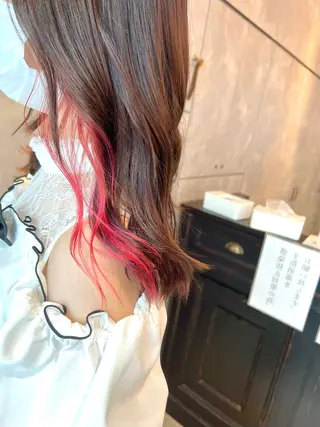 ミディアム カラー ヘアアレンジ 🌈インナーカラー ‘ショウマ’🌈のヘアスタイル