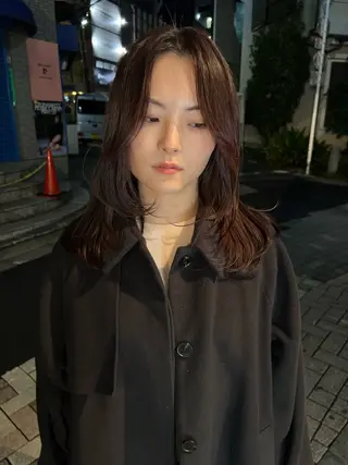 ミディアム カラー パーマ ショートヘア原宿 fifth コシのヘアスタイル