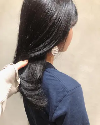 セミロング カラー ヘアアレンジ 酸性縮毛矯正🧴韓国 レイヤー/髪質改善のヘアスタイル