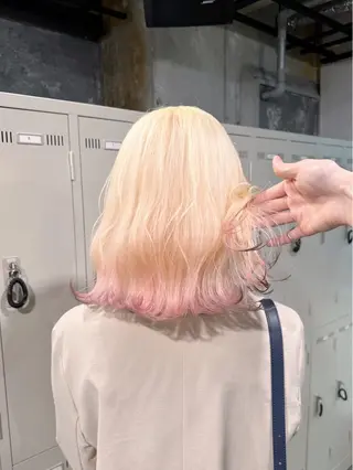 ミディアム カラー エフェクトブリーチ 🌟前澤啓太朗のヘアスタイル