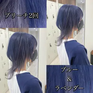 セミロング カラー 雅/ダブルカラー/ 白髪ぼかしハイライトのヘアスタイル
