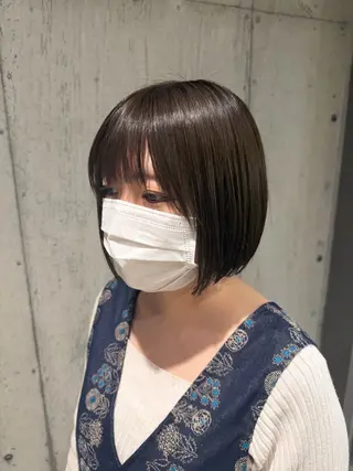 ミディアム カラー ヘアアレンジ ボブ×艶カラー 特化・リクト💥のヘアスタイル