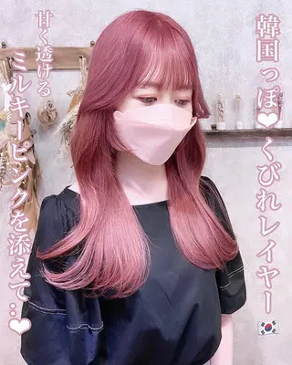 ロング カラー 韓国ヘア&透けカラー keita🇰🇷のヘアスタイル
