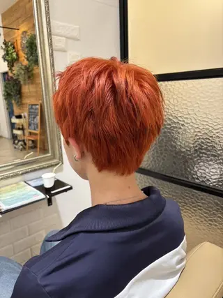 ショート メンズ カラー 【本陣】カット モデル/朝岡 慧のヘアスタイル