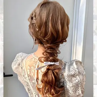 ロング ヘアアレンジ 卒業式お呼ばれ🕊️ ヘアセット✴︎ミキのヘアスタイル