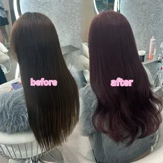 ミディアム ブリーチなしW🎀 髪質改善／はのんのヘアスタイル