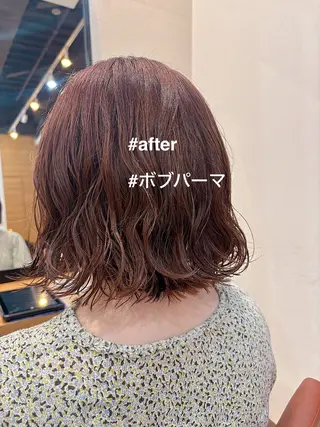 パーマ ボブ/ミディアム 親しみやすさ/さくらのヘアスタイル