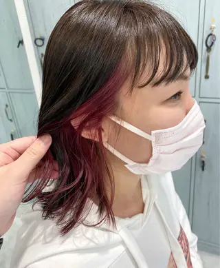 ミディアム カラー 中川 茜里のヘアスタイル