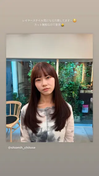 ロング 藤川 千歳のヘアスタイル