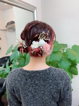 セミロング カラー ヘアアレンジ 隠れ家サロンso you所属・yukimi .のヘアスタイル