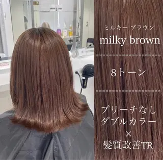 カラー 🤍ブリーチなし ブラウンhimi🤍のヘアスタイル