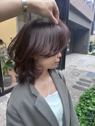 ミディアム レイヤーカットモデル 募集/藤原一真のヘアスタイル