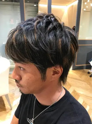 カラー メンズ 乾かすだけで艶髪酸性 ストレート髙橋悠耶のヘアスタイル