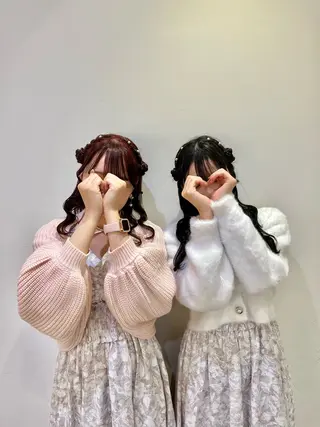 ヘアアレンジ エクステ🎀 暖色カラー🎀amiのヘアスタイル