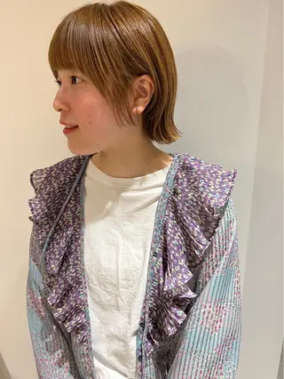 ショート カラー パーマ 似合わせ美髪ヘア✨ 天王寺．阿倍野🌈のヘアスタイル