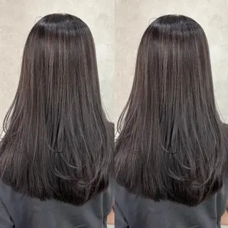 セミロング カラー Rin♡透明感ピンク 🎀白肌ラベンダーのヘアスタイル