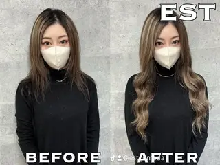 ロング メンズ ヘアアレンジ カラー KAZU TACKYのヘアスタイル