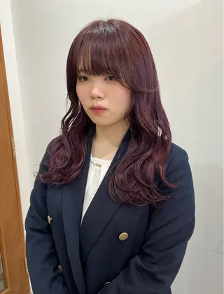 ロング カラー 切りっぱなしボブ/ ブリーチカラー/大塚のヘアスタイル