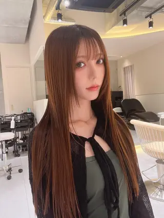 ロング 福岡縮毛矯正✨️ ストレート 向井和輝のヘアスタイル