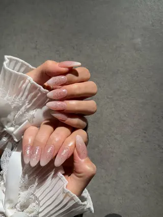 ネイル I-nailロング /ワンホン/キラキラのネイルデザイン