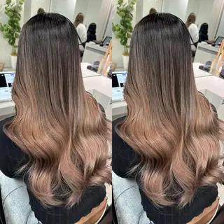 ロング バレイヤージュ ボブ🌈ナツヤのヘアスタイル