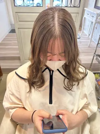 セミロング カラー eMuエミュ‪ ¨̮⃝ayakaのヘアスタイル