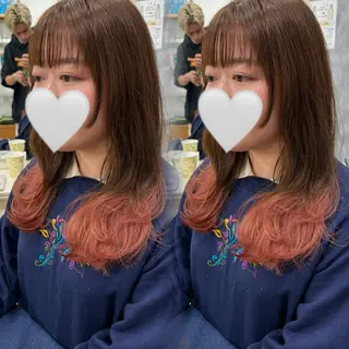 セミロング カラー レイヤーカット/ 透明感カラー/白石のヘアスタイル