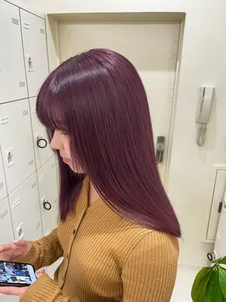 セミロング カラー 💟RINNA 艶カラー💟のヘアスタイル