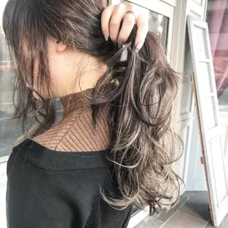 セミロング カラー ヘアアレンジ Mariana/ 鶴原-ハイライトのヘアスタイル