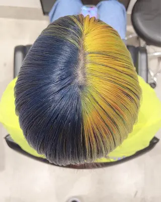 ミディアム カラー スキバサミを使わない カット🌼唯🌼のヘアスタイル