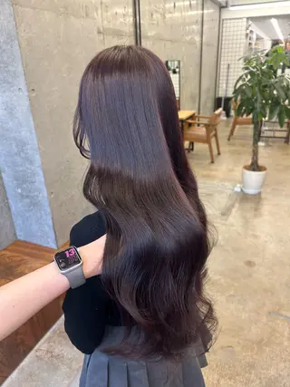 ロング カラー 🌷ラベンダーピンク 顔まわり🌷ねいろのヘアスタイル