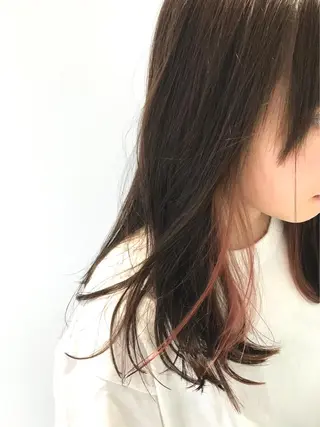 ミディアム カラー 加藤 憂のヘアスタイル