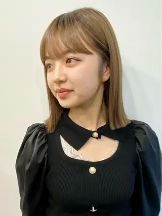 ミディアム カラー 韓国風×透明感カラー 髪質改善オタベシンヤのヘアスタイル