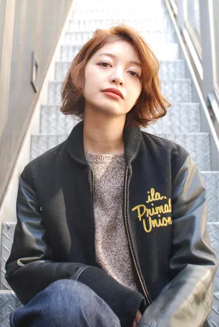 ミディアム カラー パーマ ヘアアレンジ 松尾謙佑【ハイライト LEDエクステ】のヘアスタイル