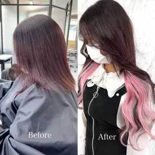 ロング カラー シールエクステ特化 ハイトーン、NANAのヘアスタイル