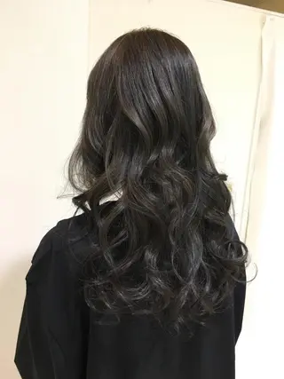 ロング カラー パーマ きむえり/髪質改善 /うねり広がり改善のヘアスタイル