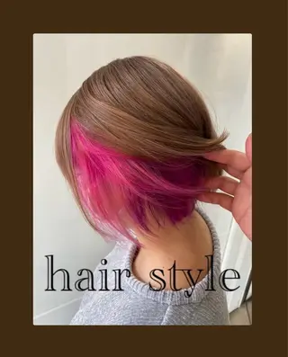 ショート カラー 🥀赤み消し 透明感🥀ユイキのヘアスタイル