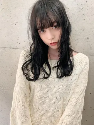 セミロング カラー パーマ Libre 西野圭一のヘアスタイル
