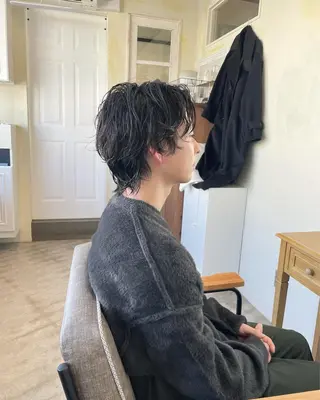 メンズ 🍋透け感カラー🍃 オリーブ🍐Kahoのヘアスタイル