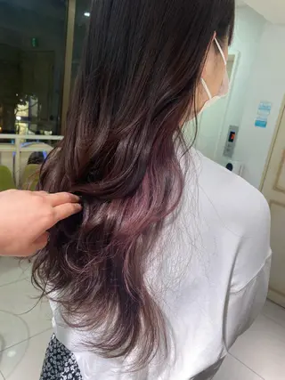 ロング カラー ヘアアレンジ 透明感カラー 古山 結季🌙🖤のヘアスタイル