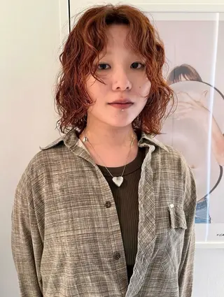 セミロング カラー 磯　亜由香🌼 ブリーチ/ボブカットのヘアスタイル