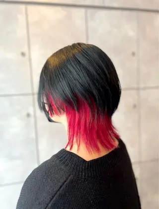 セミロング カラー 🌈インナーカラー ‘ショウマ’🌈のヘアスタイル