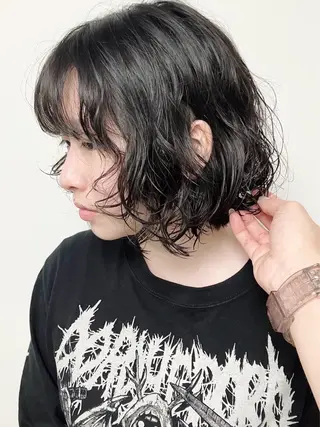 パーマ fumikaブリーチ /デザインのヘアスタイル