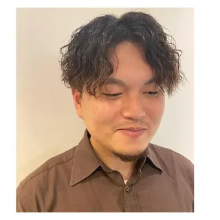 ミディアム パーマ メンズ TELA HAIR 岩槻 高梨のヘアスタイル