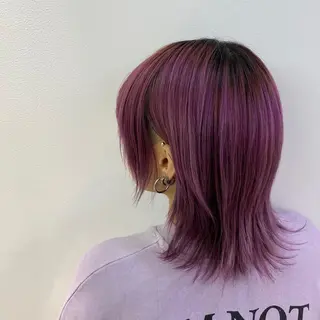 ミディアム カラー 渡邊 唯のヘアスタイル