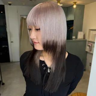 セミロング カラー ブリーチモデル yumekaのヘアスタイル