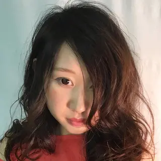 ミディアム カラー パーマ 【体験】韓国 メイク&ヘア天神のヘアスタイル