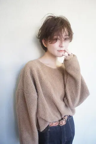 ショート カラー パーマ 🟦髪質改善6年 💊YAMAMOTOのヘアスタイル