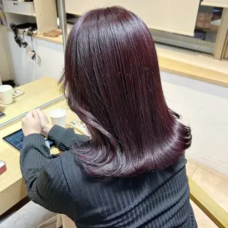 セミロング カラー ♡🌚垢抜け艶カラー Shiori🌝♡のヘアスタイル