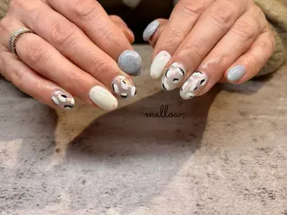 ネイル mellow:ｸﾙﾐ ﹡˖˟༝🎀˖˟ ༝のネイルデザイン